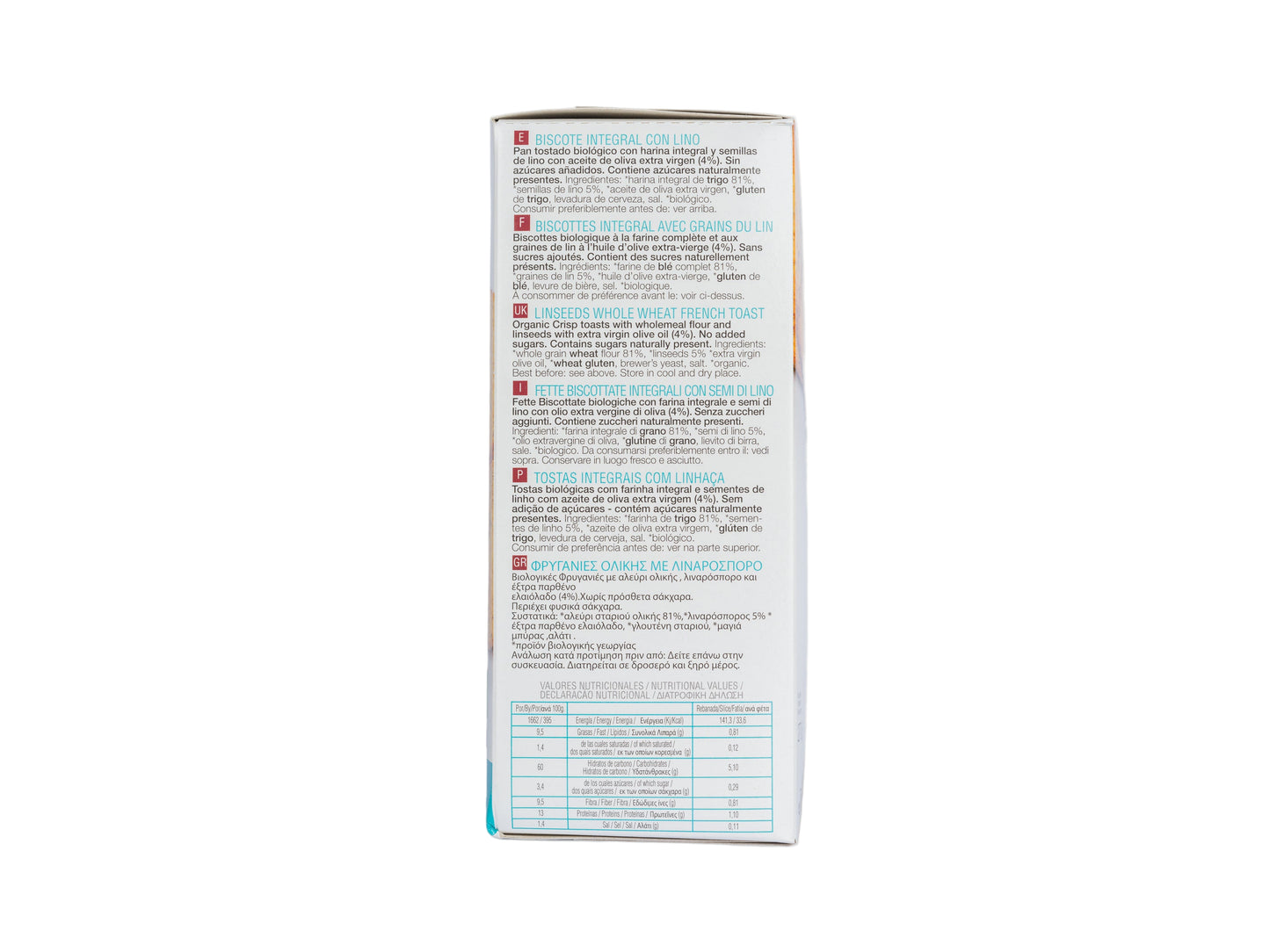 INTEGRAL LINSEED RUSKS 270G