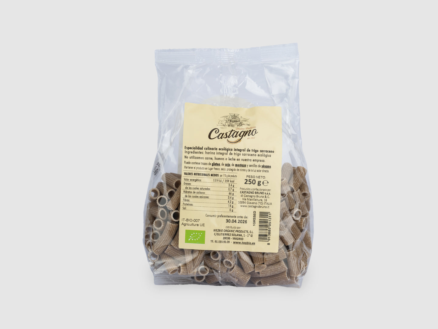 MACARRONES DE TRIGO SARRACENO 500G